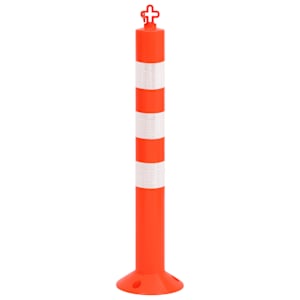 Zahrazovací sloupky k řízení dopravy 10 ks s řetězem 75 cm PE - obrázek 3