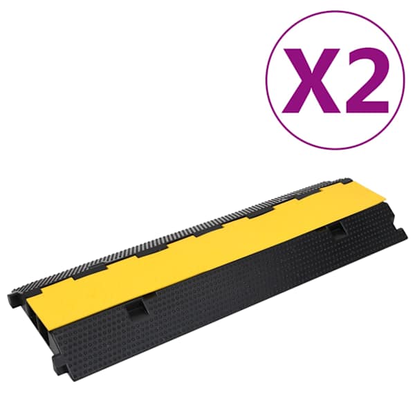 vidaXL kaablikaitse 2 kanaliga, 2 tk, kummist, 100 cm