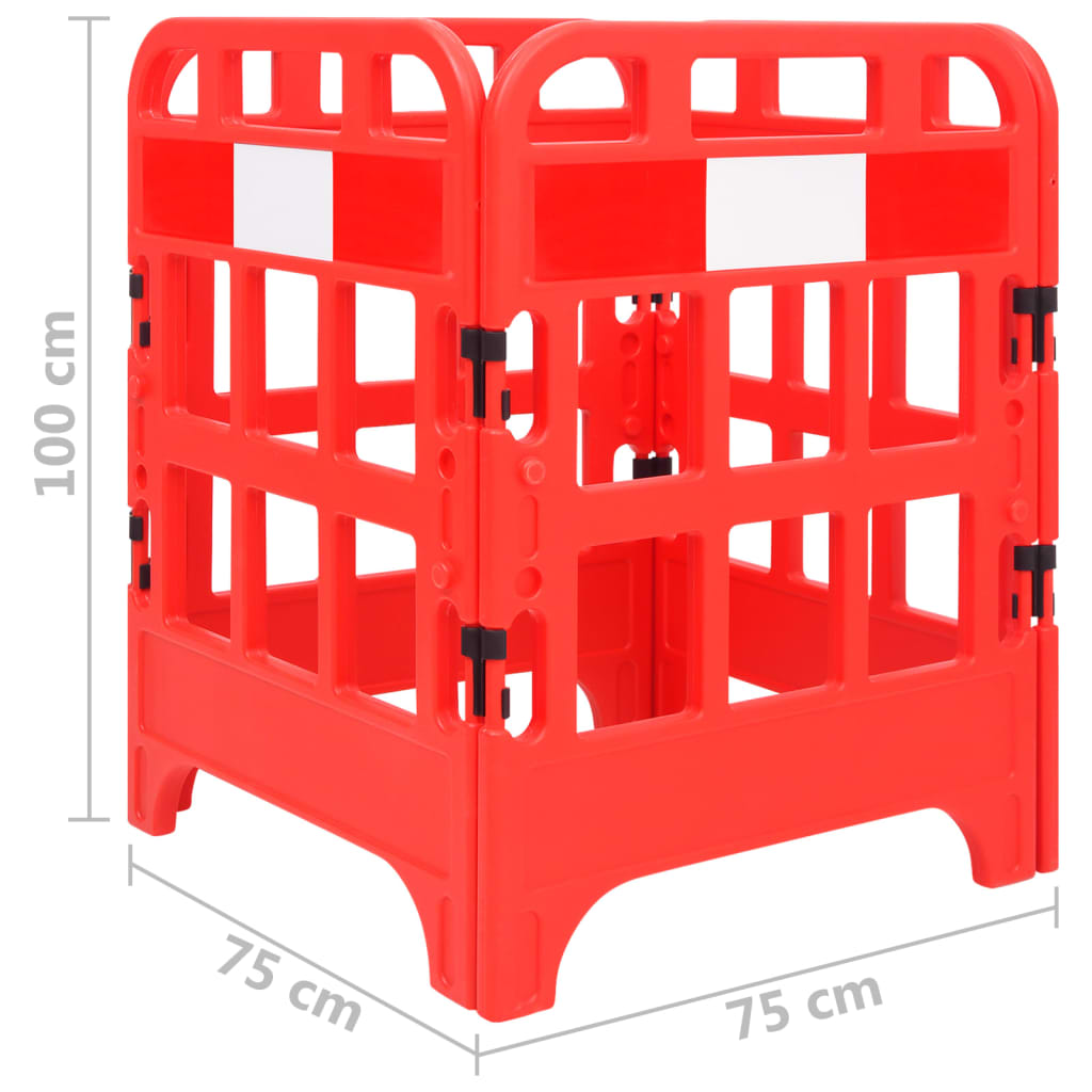 4 db piros közlekedési akadály 75 x 75 x 100 cm 