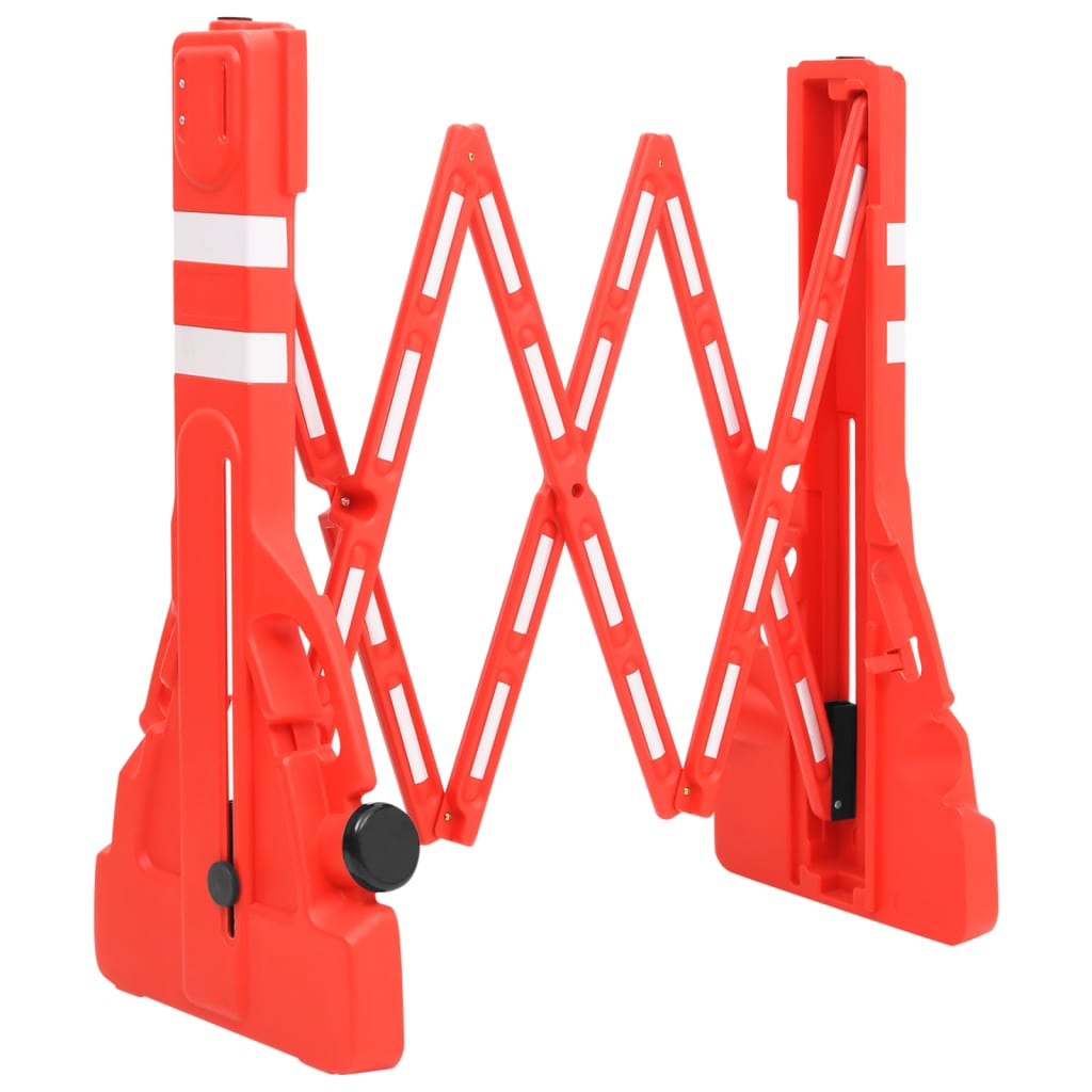 vidaXL Folding Traffic Barrier Red 210x50x105 cm