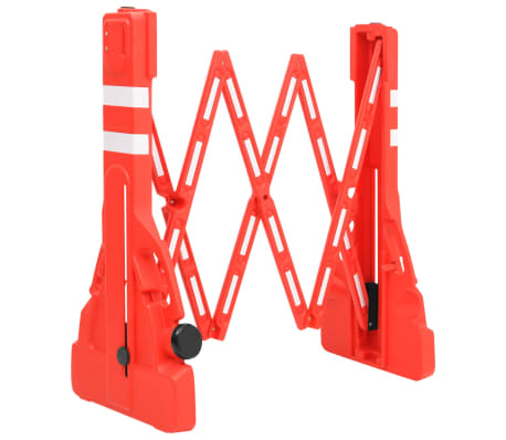 vidaXL Folding Traffic Barrier Red 210x50x105 cm