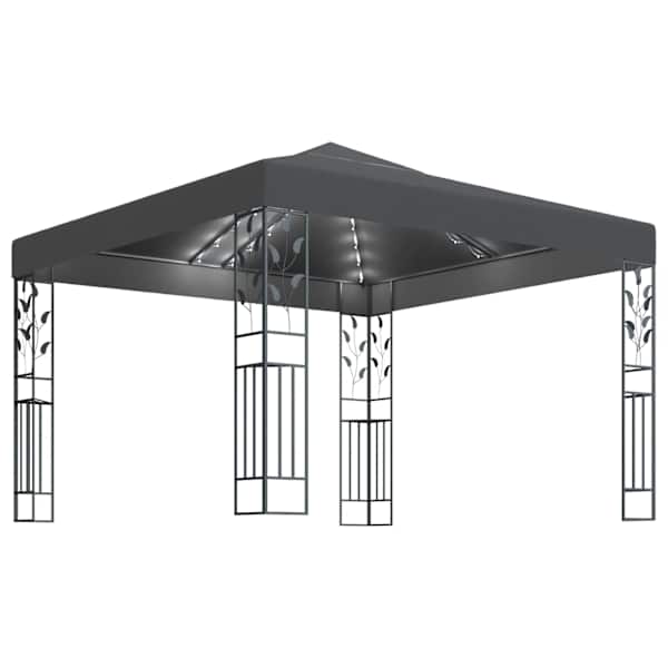 vidaXL varjualune, LED-n&ouml;&ouml;rvalgustitega, 3 x 3 m, antratsiithall
