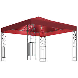 vidaXL varjualune, LED-n&ouml;&ouml;rvalgustitega, 3 x 3 m, veinipunane