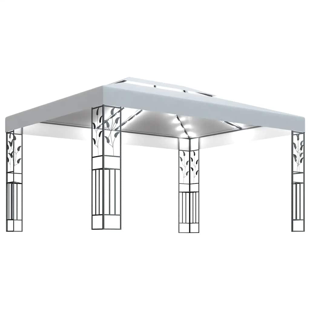 Tonnelle Avec Double Toit Et Lumières LED 3x4 M Blanc VidaXL 13 width=274