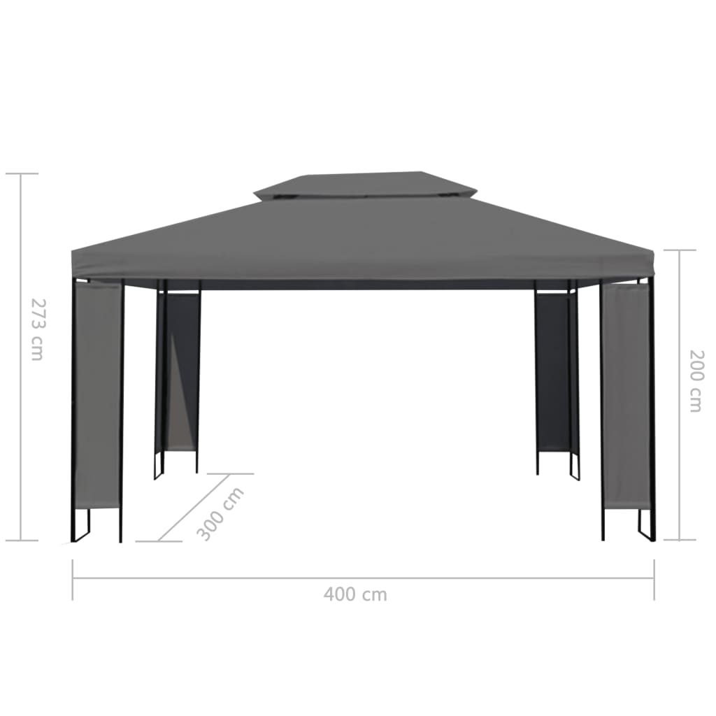 Gazebo Con Stringa Di Luci LED Antracite 3x4 M VidaXL 18 width=274