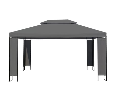 vidaXL Tonnelle avec guirlande lumineuse &agrave; LED 3x4 m Anthracite