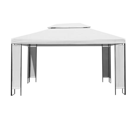 vidaXL Tonnelle avec guirlande lumineuse &agrave; LED 3x4 m Blanc