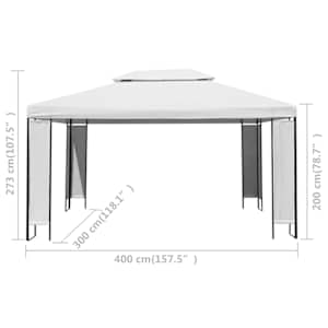 Altán se světelnými LED řetězy bílý 3 x 4 m - obrázek 9