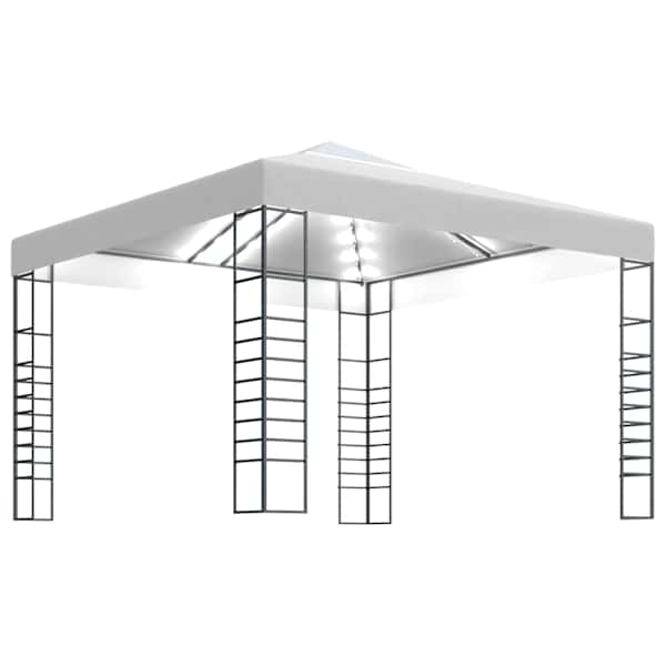 vidaXL aiatelk, LED-n&ouml;&ouml;rvalgustitega, 3 x 3 m, valge
