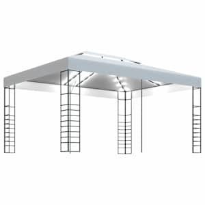 vidaXL varjualune, LED-n&ouml;&ouml;rvalgustitega, 4 x 3 x 2,7 m, valge