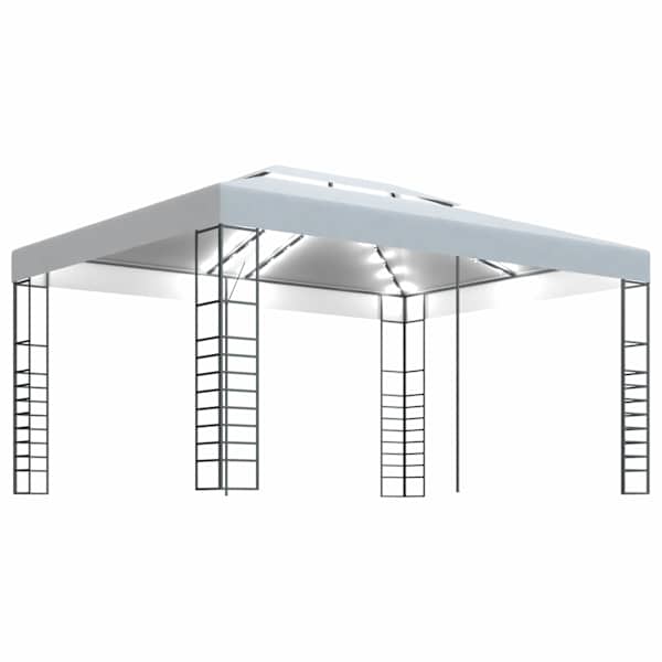 vidaXL varjualune, LED-n&ouml;&ouml;rvalgustitega, 4 x 3 x 2,7 m, valge