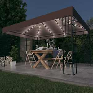 Altán se světelnými LED řetězy 4 x 3 m taupe - obrázek 1