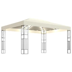 vidaXL varjualune, LED-n&ouml;&ouml;rvalgustitega, 3 x 4 m, kreemjas kangas