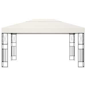 Altán se světelnými LED řetězy 3 x 4 m krémový textil - obrázek 4