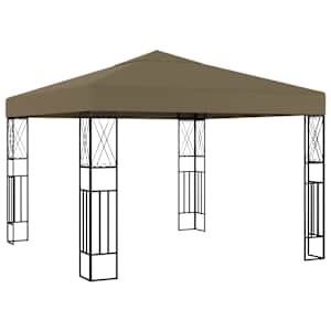 Altán se světelnými LED řetězy 3 x 3 m taupe textil - obrázek 3