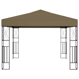 Altán se světelnými LED řetězy 3 x 3 m taupe textil - obrázek 4