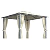 vidaXL varikatus, kardin, LED-n&ouml;&ouml;rvalgusti 3x3 m kreemjas alumiinium