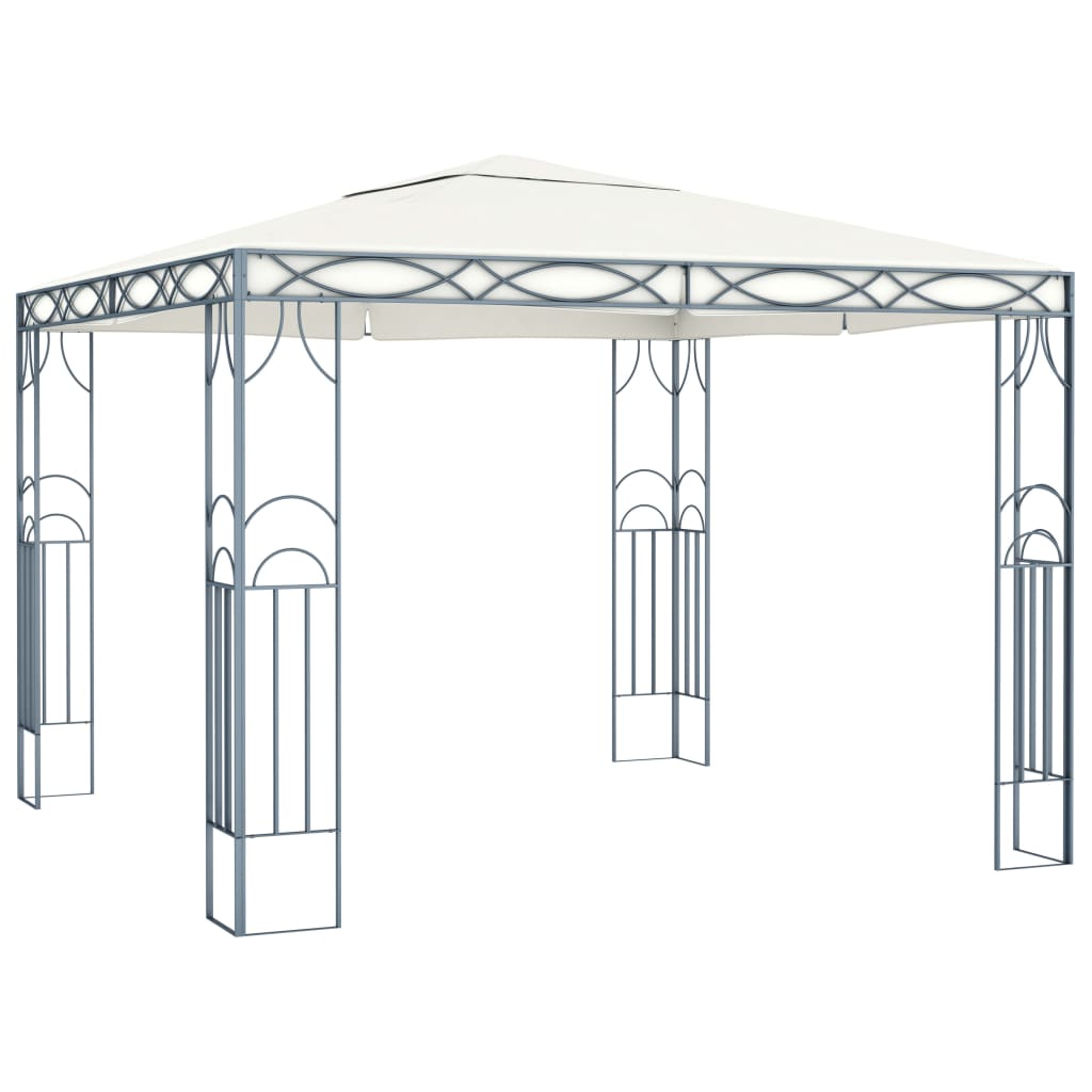 Pavilion cu șir de lumini LED, crem, 300x300 cm