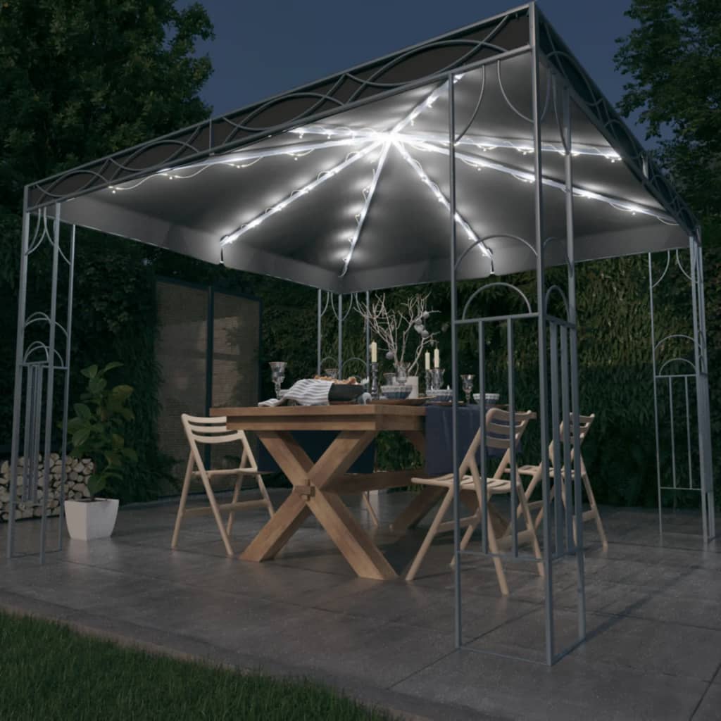 vidaXL Pavilion cu șir de lumini LED, antracit, 300x300cm vidaXL