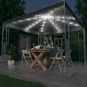 Altán se světelnými LED řetězy 300 x 300 cm antracitový - obrázek 1