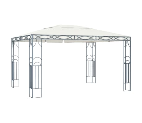vidaXL Gazebo with LED String Lights 400x300 cm Cream