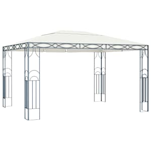 vidaXL Gazebo with LED String Lights 400x300 cm Cream