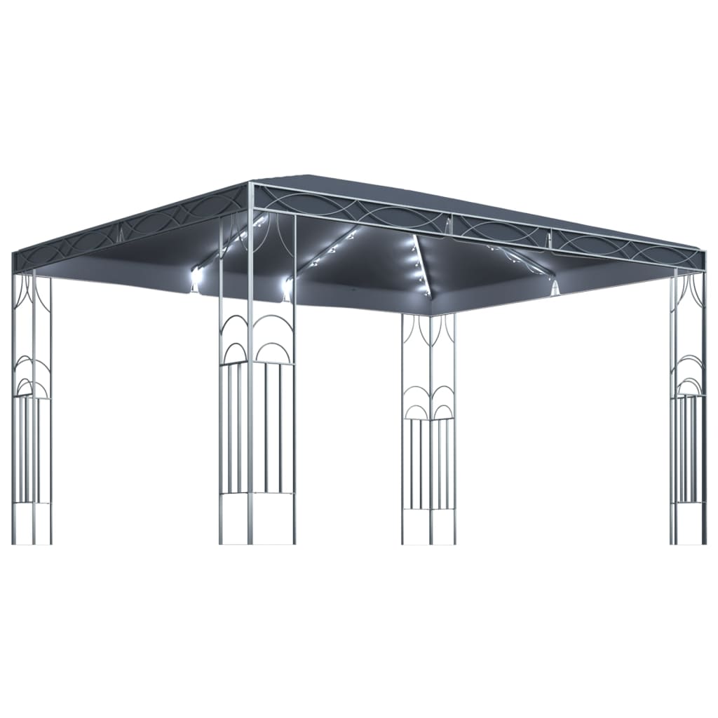 vidaXL Altán se světelnými LED řetězy 400 x 300 cm antracitový