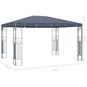 Altán se světelnými LED řetězy 400 x 300 cm antracitový - obrázek 9