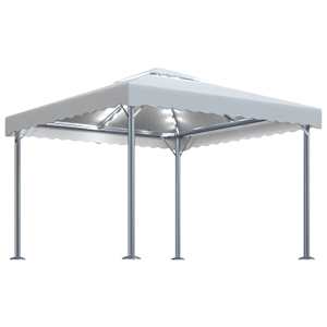 vidaXL varikatus, LED-n&ouml;&ouml;rvalgustid, 300x300 cm, kreemjas, alumiinium