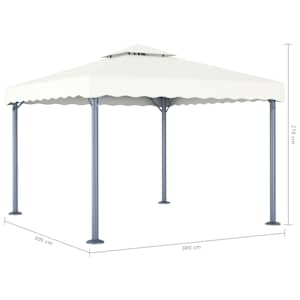Altán se světelnými LED řetězy 300 x 300 cm krémový hliník - obrázek 8
