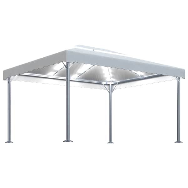 vidaXL varikatus, LED-n&ouml;&ouml;rvalgustitega, 400x300 cm, kreemjas