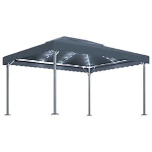 Altán se světelnými LED řetězy 400 x 300 cm antracitový hliník - obrázek 2