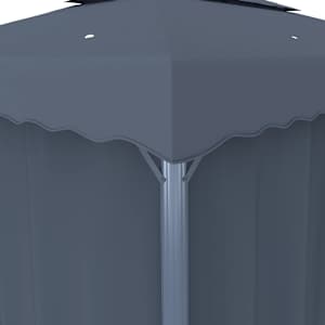 Altán se závěsy a světelnými LED řetězy 4 x 3 m antracitový - obrázek 8