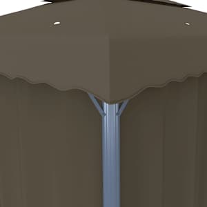 Altán se závěsy a světelnými LED řetězy 4 x 3 m taupe - obrázek 8