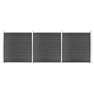 vidaXL aiapaneelide komplekt, WPC, 526 x 186 cm, must