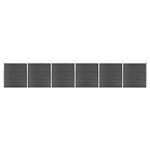 vidaXL aiapaneelide komplekt, WPC, 1045x186 cm, must