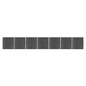 vidaXL aiapaneelide komplekt, WPC, 1218 x 186 cm, must