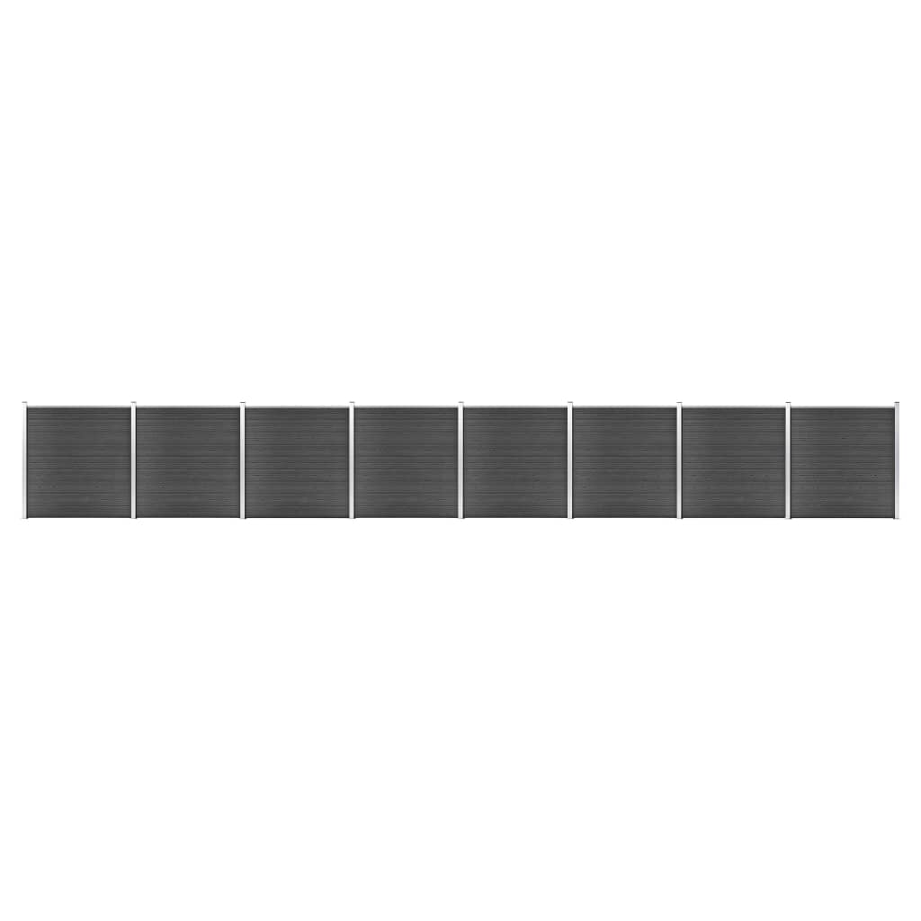 vidaXL Fence Panel Set WPC 1391×186 cm Black