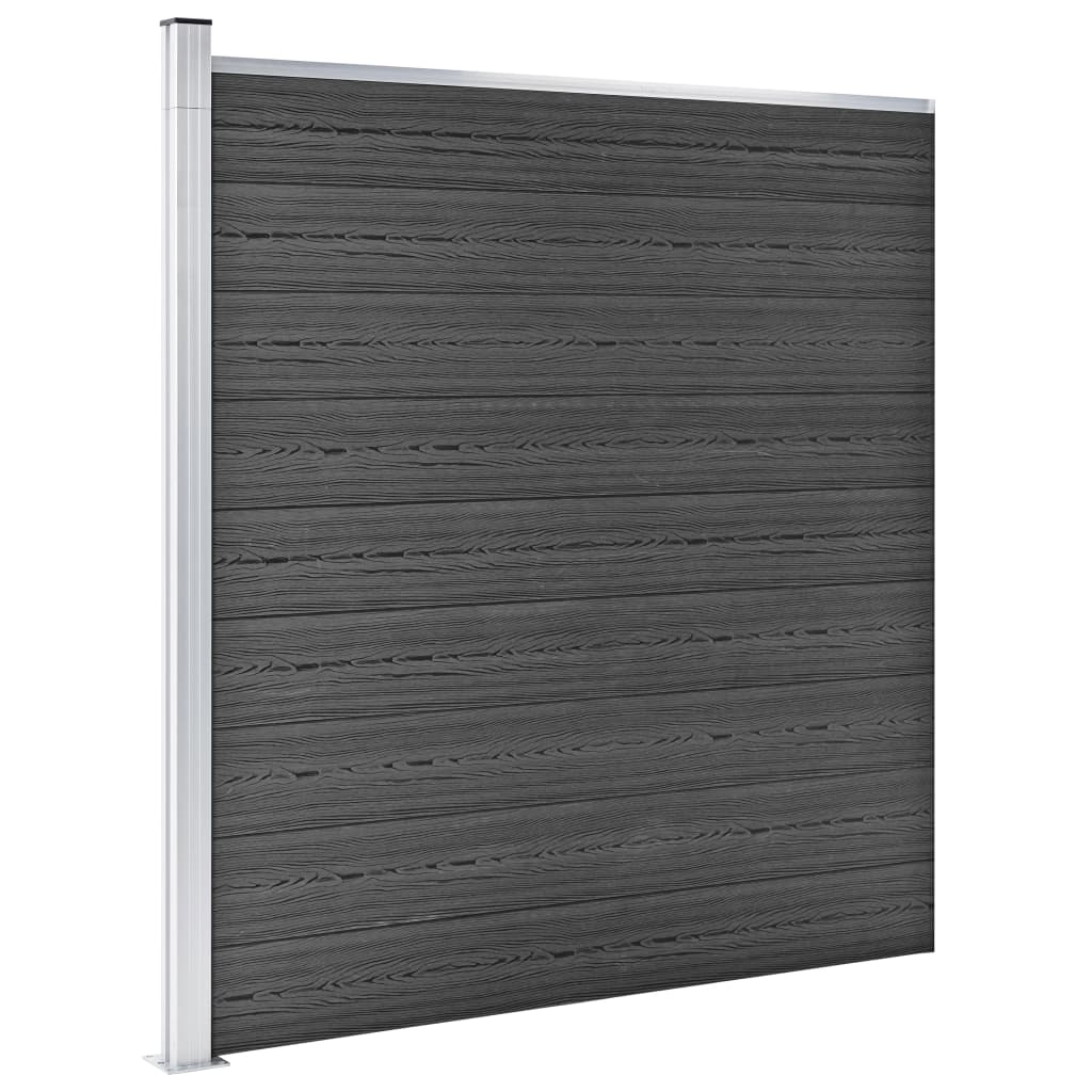  Sada plotových panelov WPC 1391x186 cm čierna