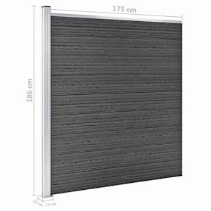 Set plotového dílce WPC 1657 x (105–186) cm černý - obrázek 14