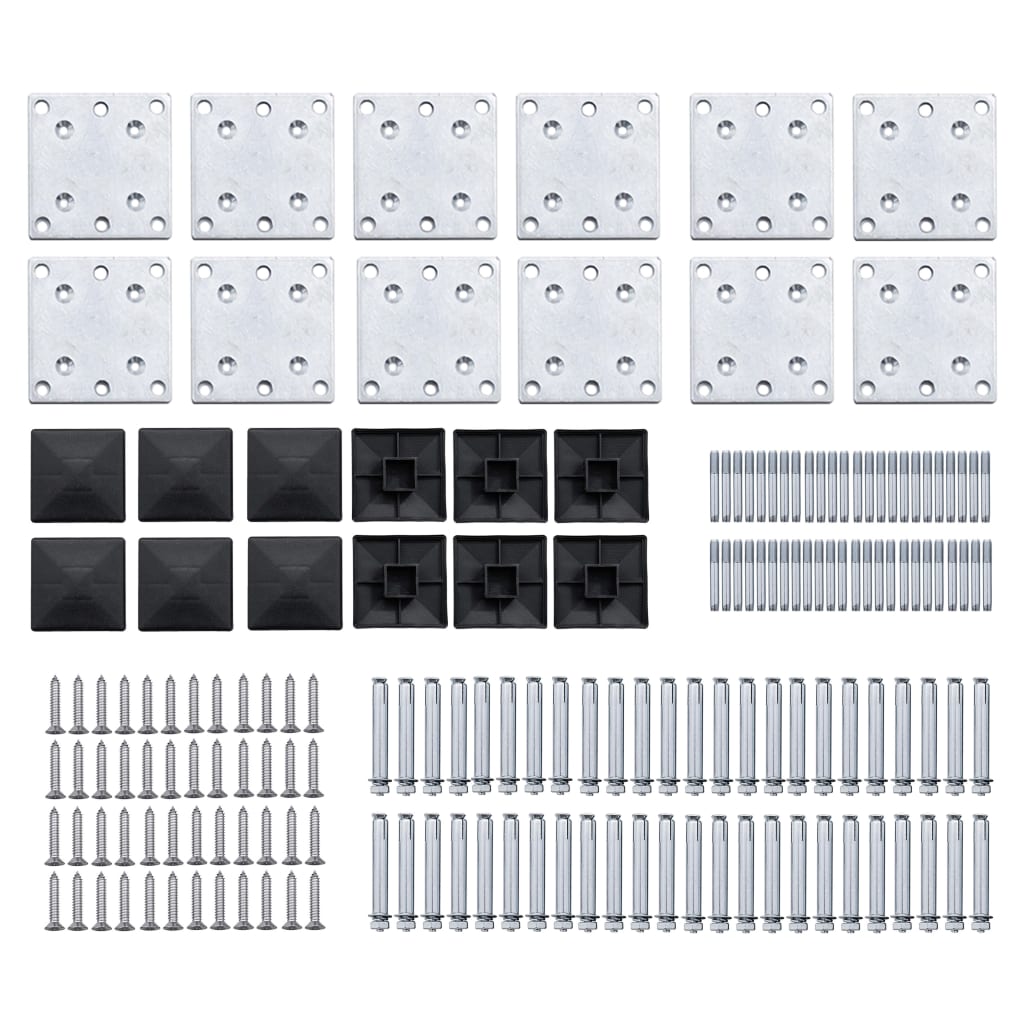 Set plotového dílce WPC 1830 x (105–186) cm černý