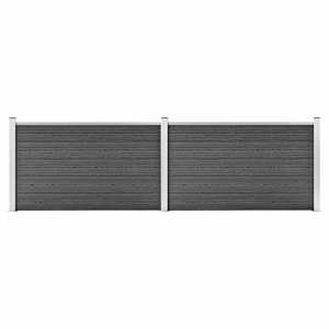 vidaXL aiapaneelide komplekt, WPC, 353 x 105 cm, must