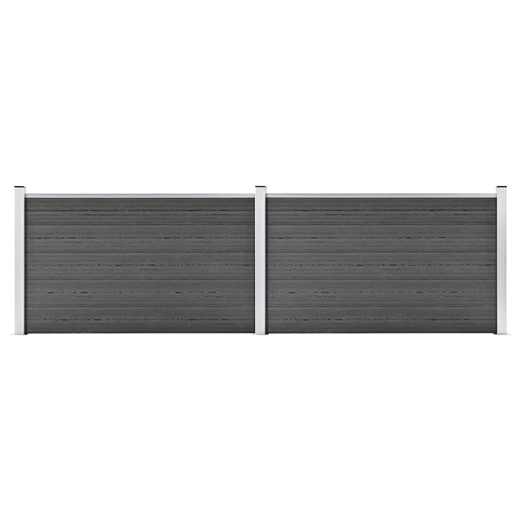 vidaXL Zahradní plot WPC 353 x 105 cm černý