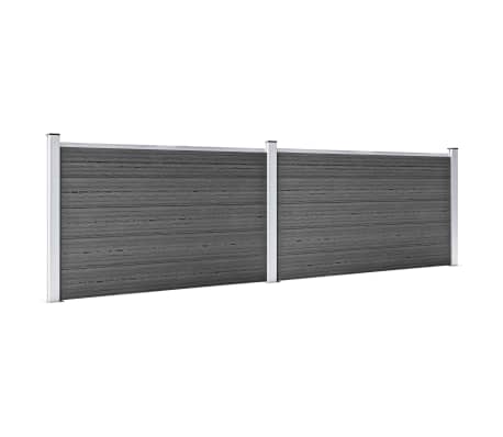 vidaXL Girðingarplötusett WPC 353x105 cm Svart