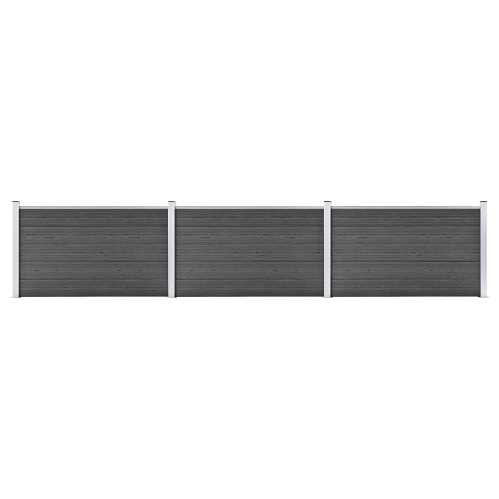 vidaXL Set de panouri de gard, negru, 526 x 105 cm, WPC vidaXL