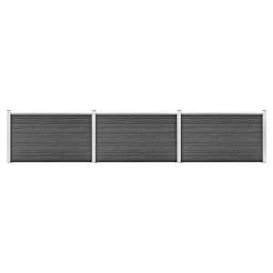 vidaXL aiapaneelide komplekt, WPC, 526 x 105 cm, must