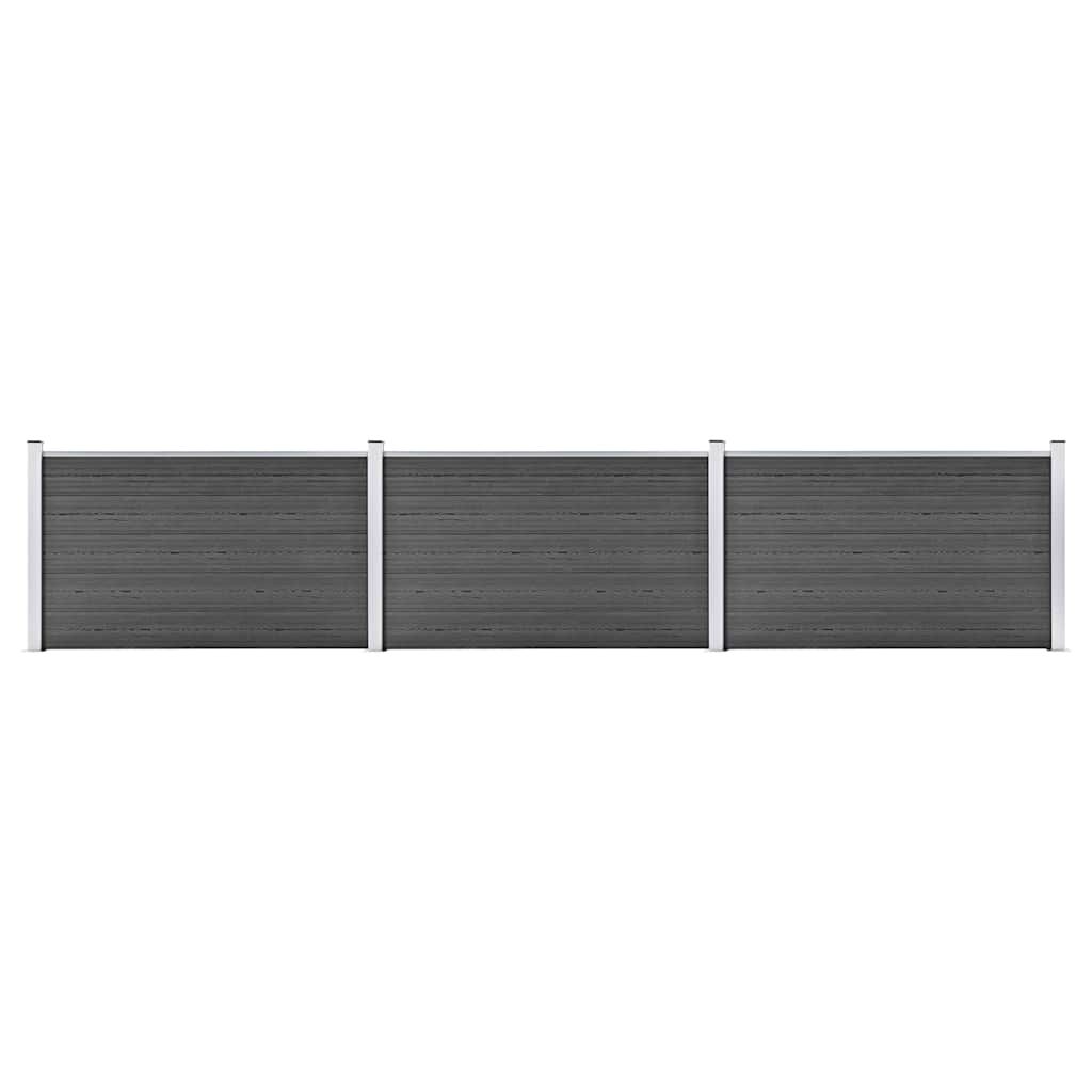 vidaXL Set plotového dílce WPC 526 x 105 cm černý