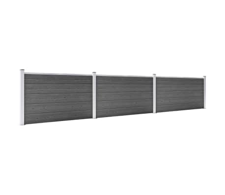 vidaXL Conjunto de painéis de vedação WPC 526x105 cm preto