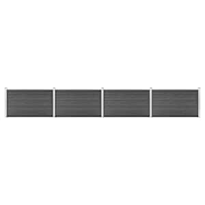 vidaXL aiapaneelide komplekt, WPC, 699 x 105 cm, must