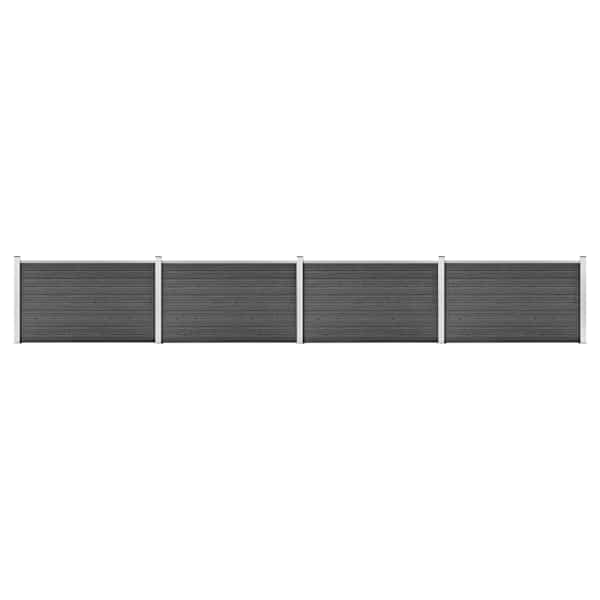 vidaXL aiapaneelide komplekt, WPC, 699 x 105 cm, must